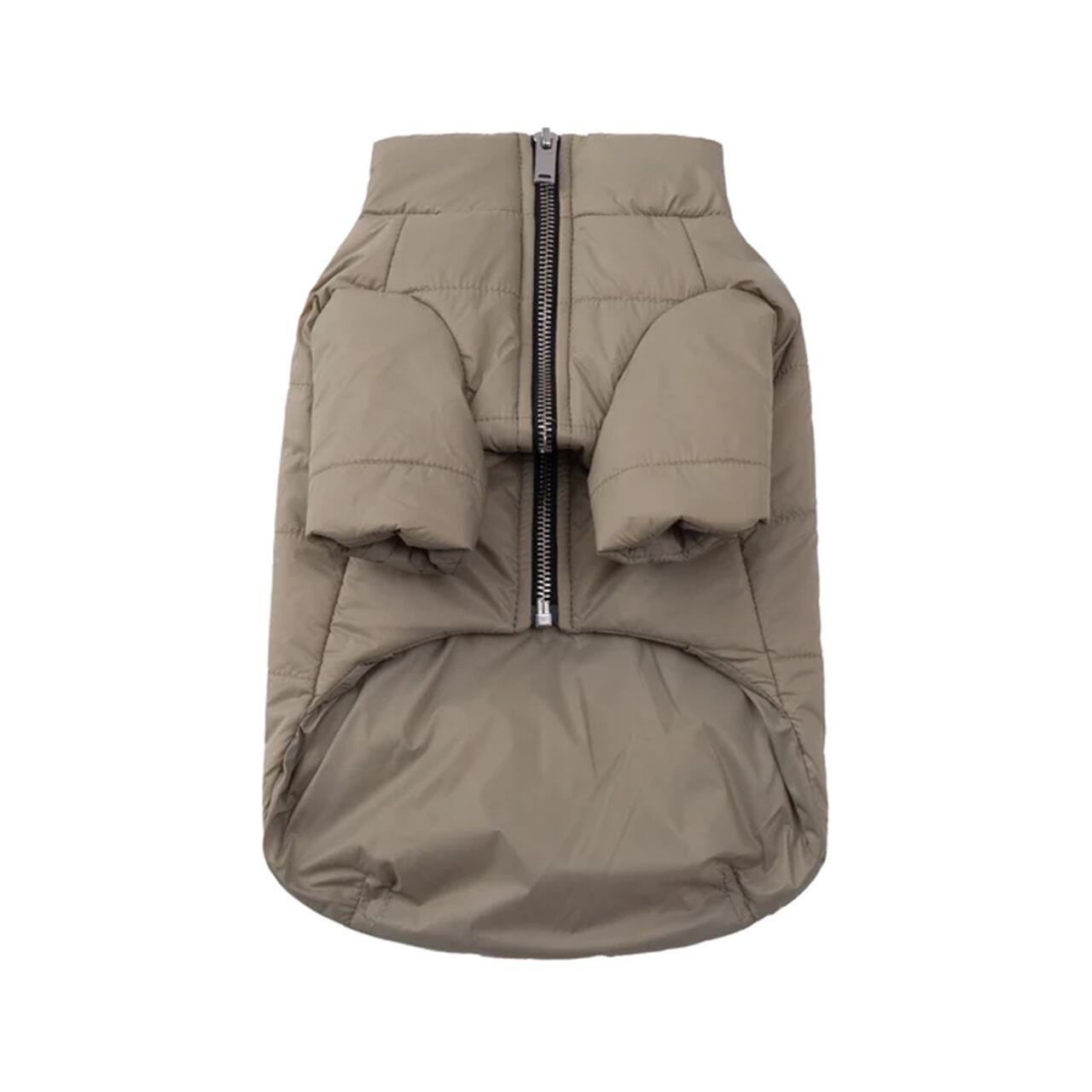 ZIP UP PUFFER JACKET WITH GOLDEN LOGO / OVER GLAM