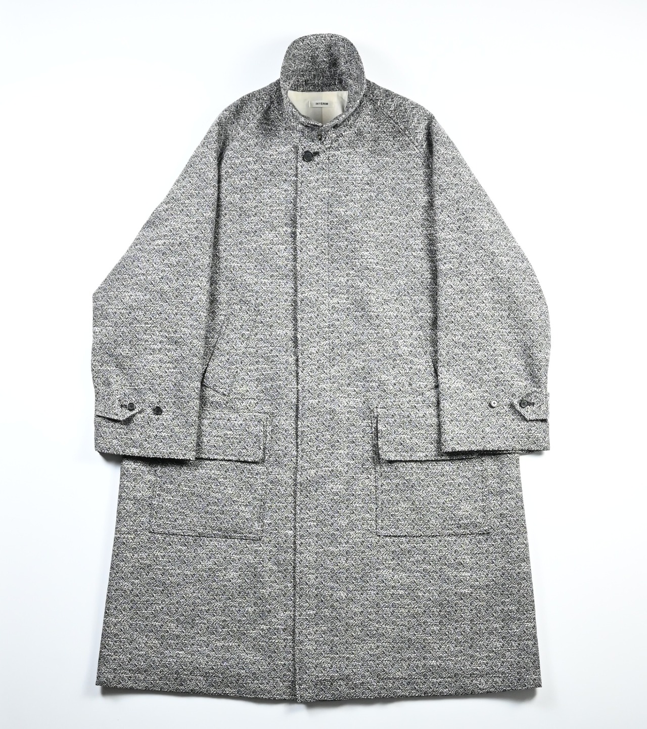 INTERIM / DOUBLE SIDED JACQUARD TWEED DEADSTOCK HYPER BIG HUNTING OVER COAT