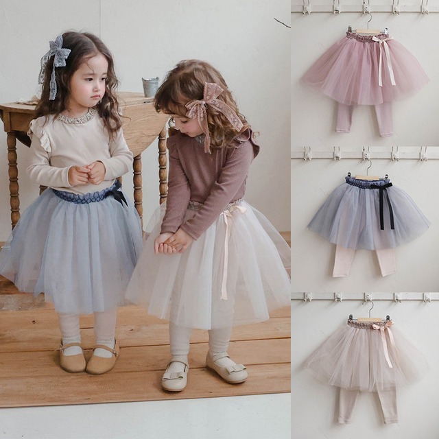 「予約販売」秋ロングリボンチュールスカートパンツ