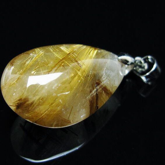 タイチンルチルクォーツ ペンダント ルチルクォーツ ペンダントトップ 一点物 メール便可 [M便 1/20] 112-13318