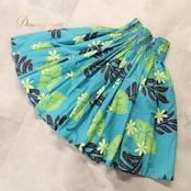 フラダンス 衣装 ALOHA STANDARDS アロハスタンダード パウスカート ブルー系 ブルーグリーン 青緑 ティアレ柄 ラウアエ柄 タロリーフ柄 花柄 植物柄 ハワイアンプリント ハワイアン アロハ フラ ダンス レッスン 練習 ハワイアンダンス シングル スカート フレア グリーン系 ブラック系 イエロー系 華やか かわいい おしゃれ さわやか