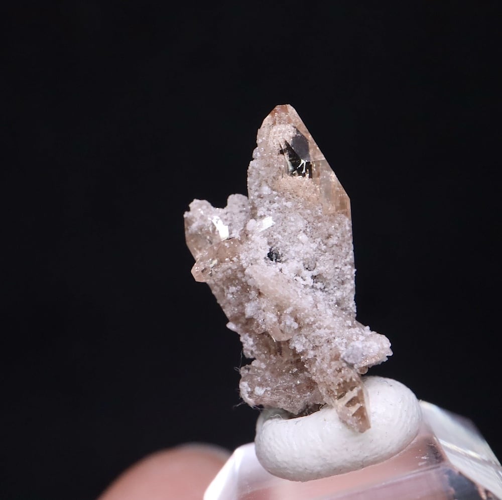 コロラド州 鉱物標本 トパーズ 黄玉 煙水晶共生 パキスタン産 母岩付き