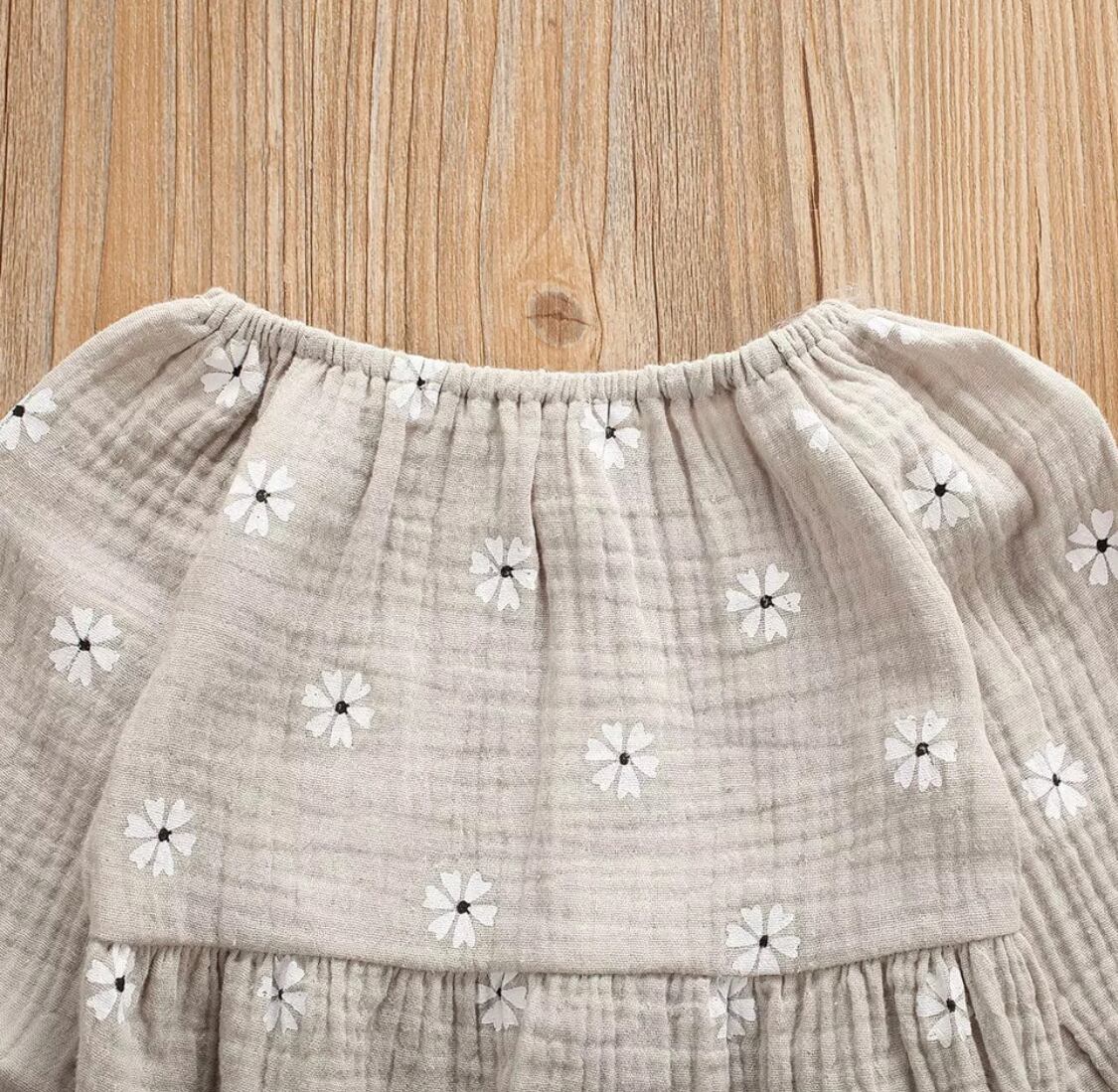 ナチュラルホワイトフラワーロンパース》》》》》海外子供服 ナチュラル ベビー 女の子 インポート トレンド 撮影 フォト