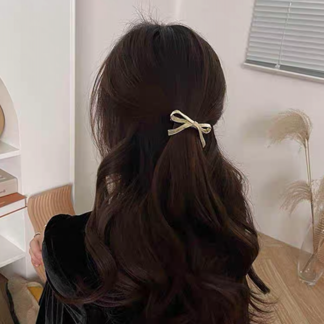 silver ribbon hairpin