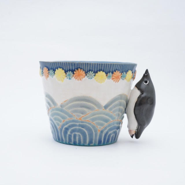 【白木千華】マグカップ　アデリーペンギン海をいく 13-B