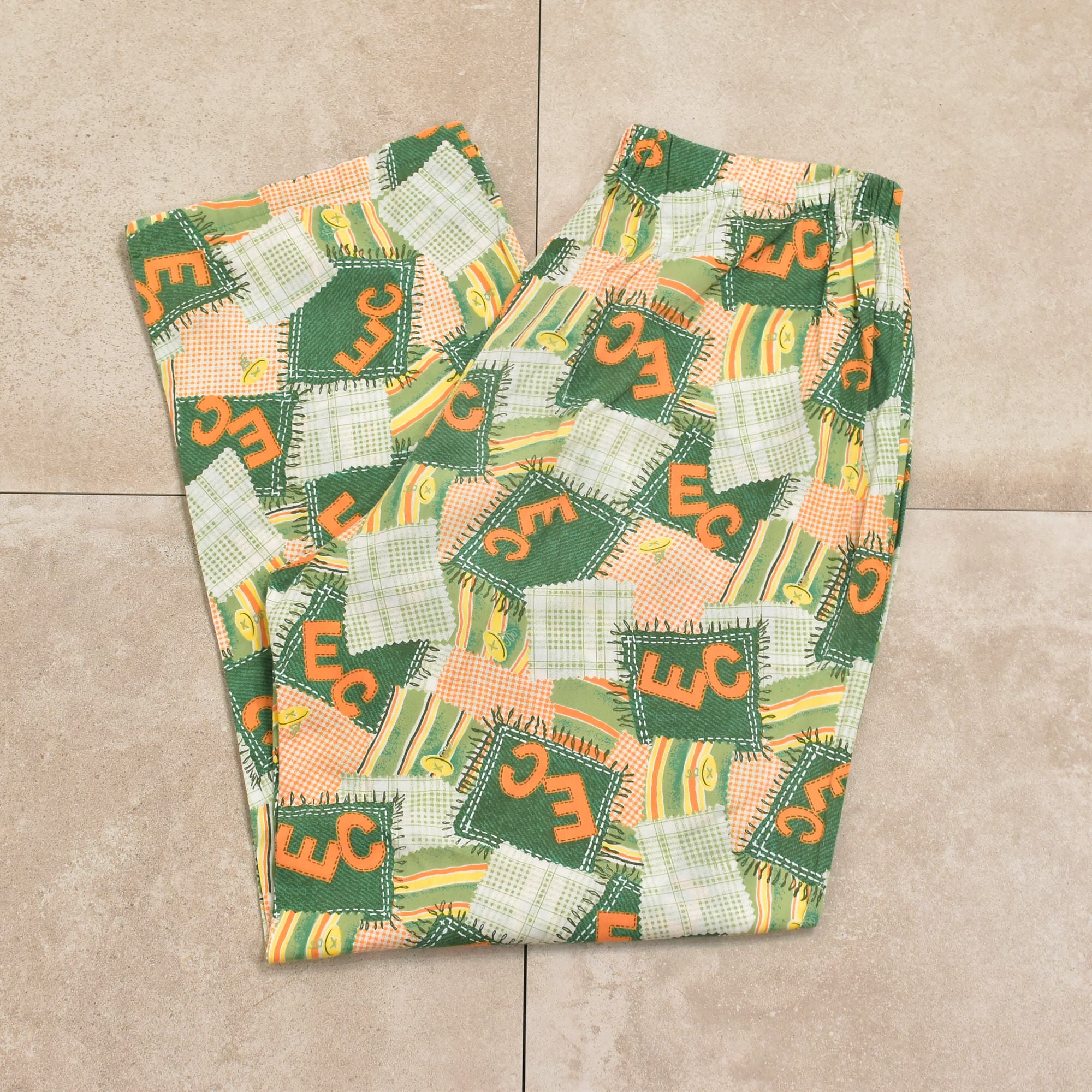 90s~ Unknown retro design pattern easy pants