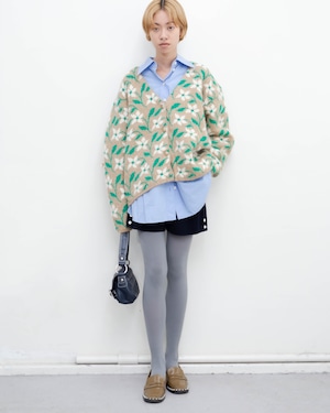 1980s BENETTON - floral knit wide cardigan