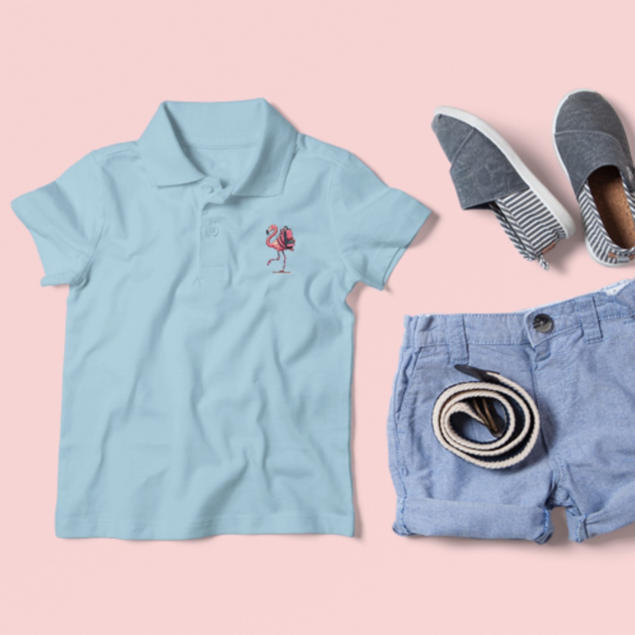 Polo-shirt-one point-フラミンバックパッカー 4118