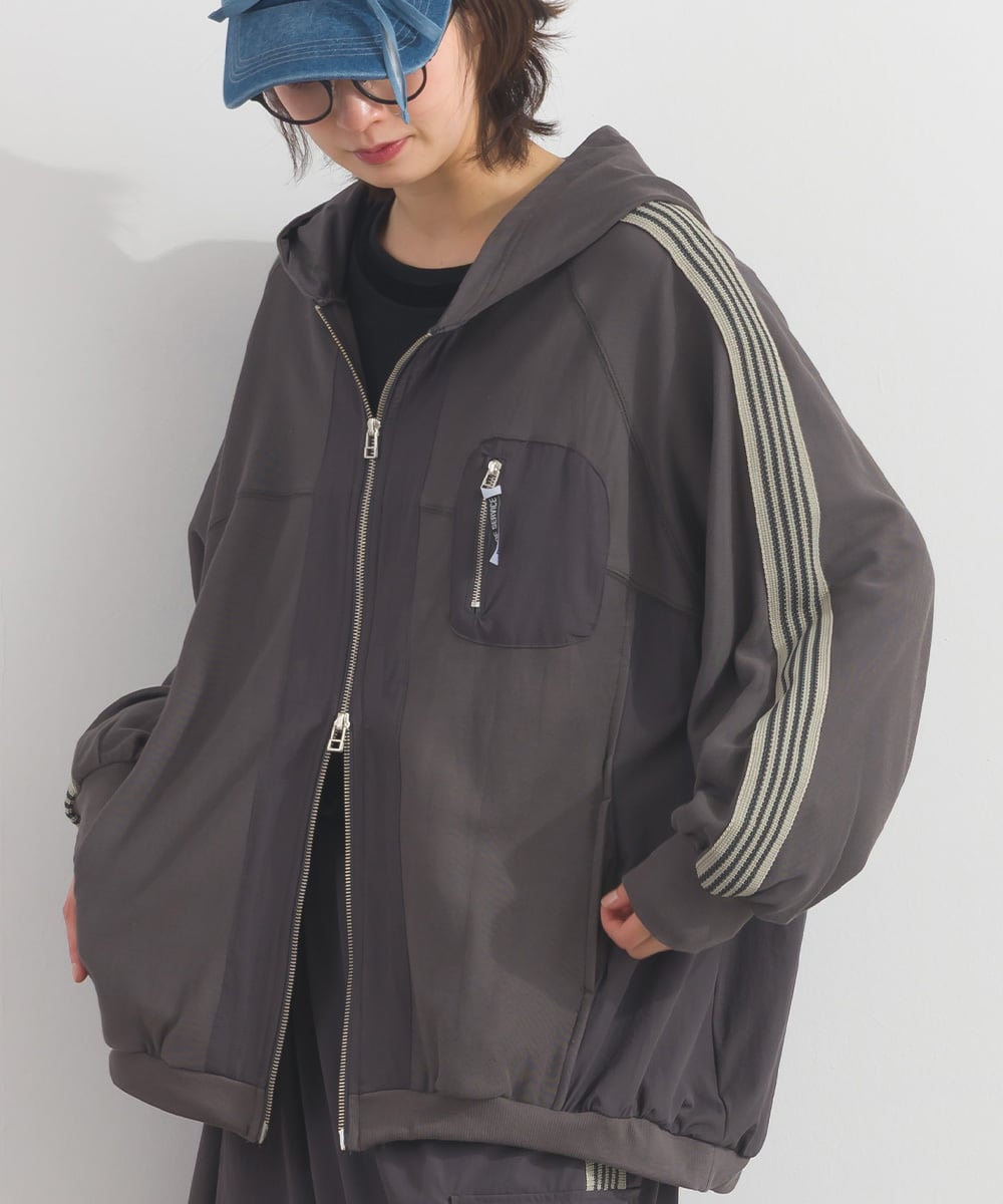 K261046 シルケットツイルトラックZIPパーカー / Silket Twill Track