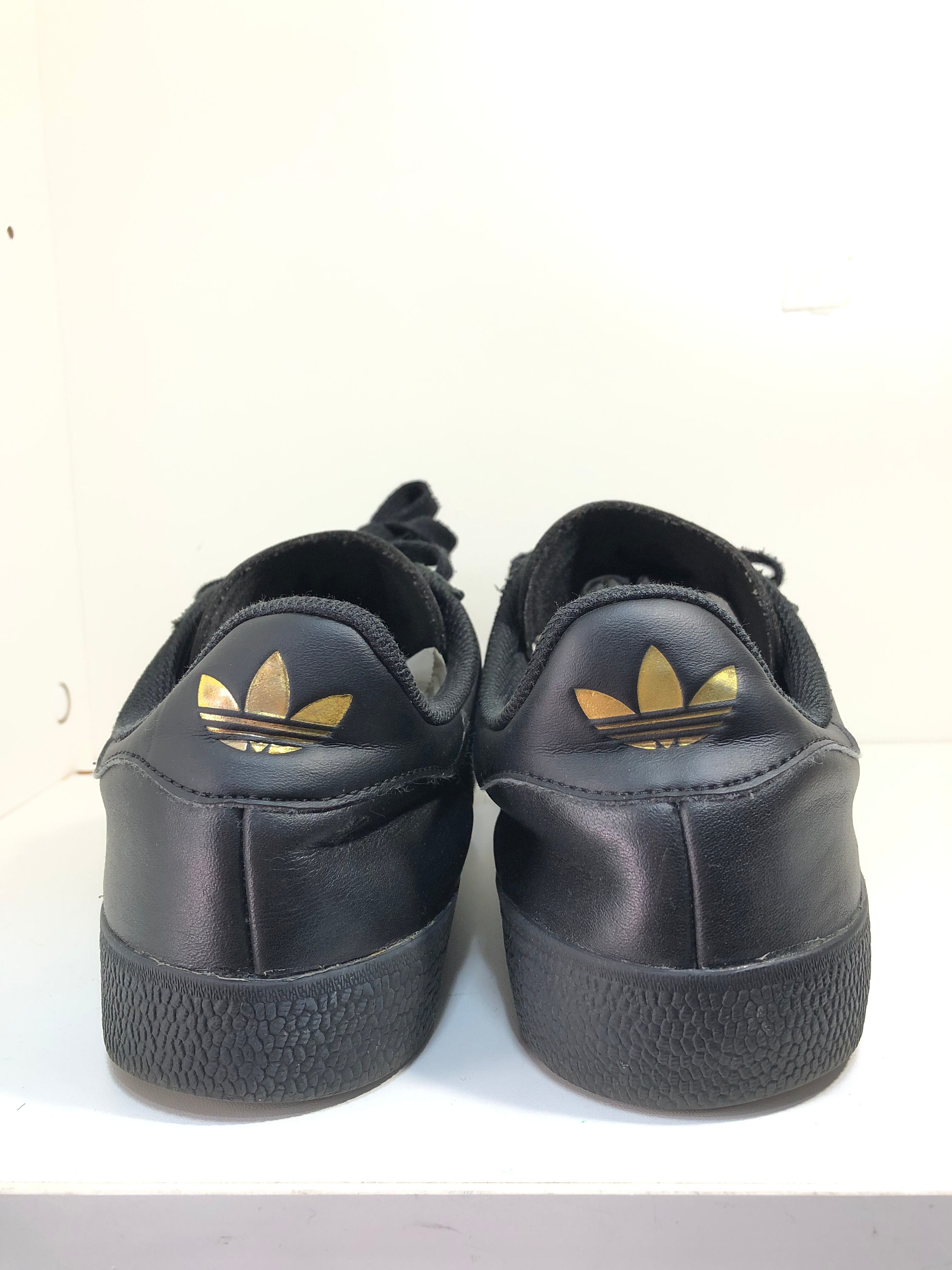 516030 adidas GAZELLE ADV レザー スニーカー 27cm ブラック