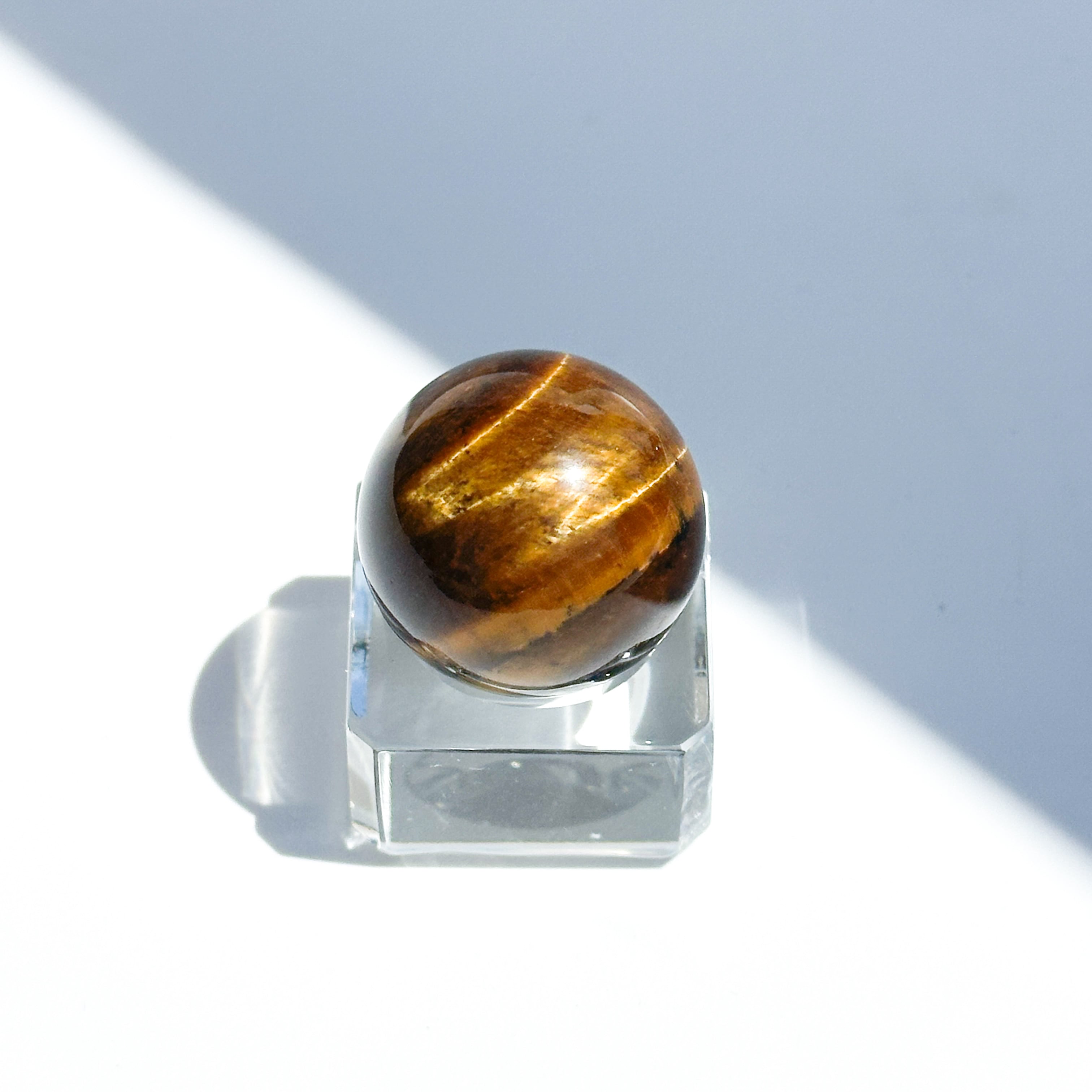タイガーアイ スフィア(丸玉)52◇ Tiger's eye ◇天然石・鉱物・パワーストーン・インテリア
