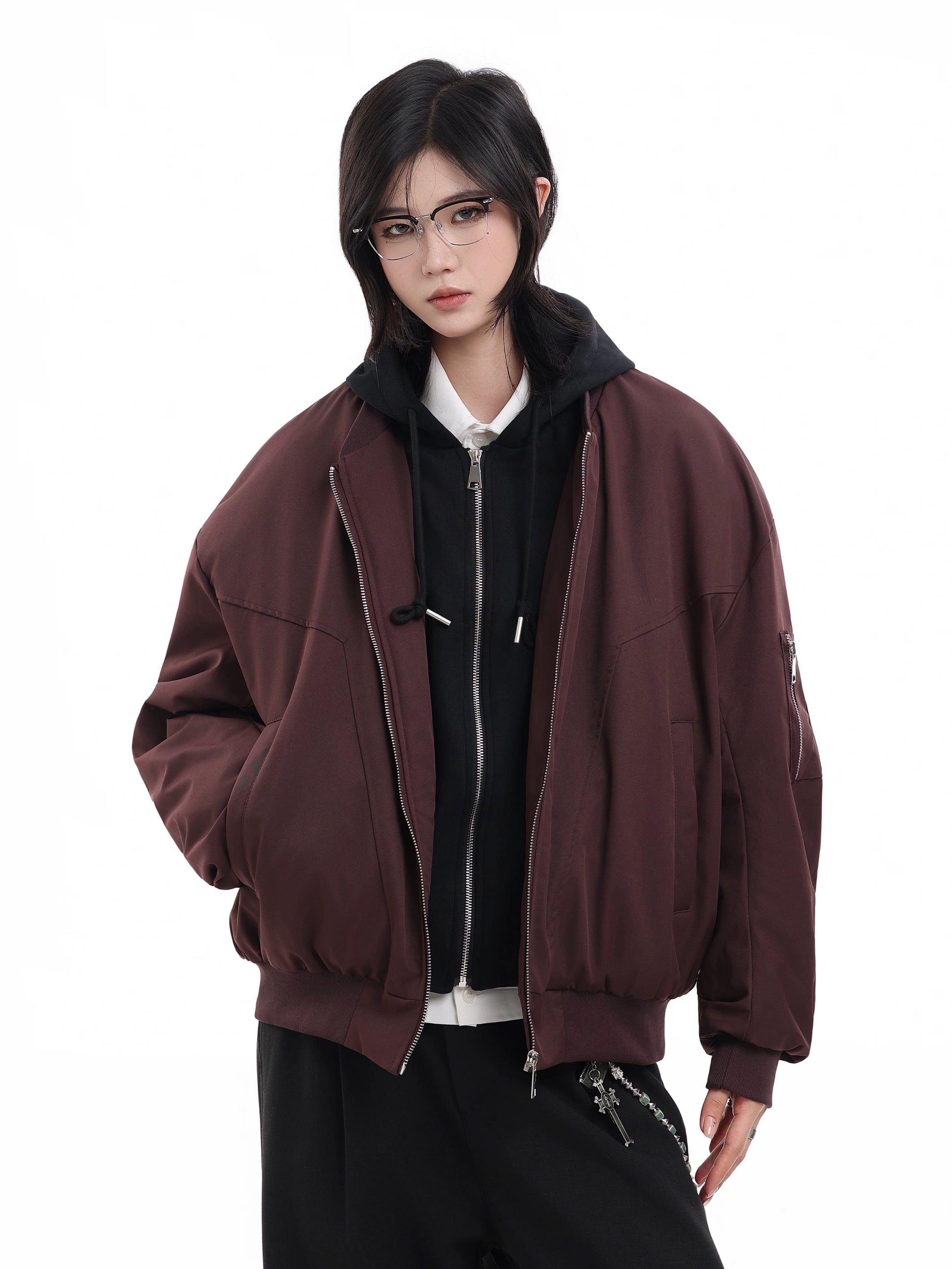 フェイクレイヤードボンバージャケット / FAKE LAYERED BOMBER JACKET