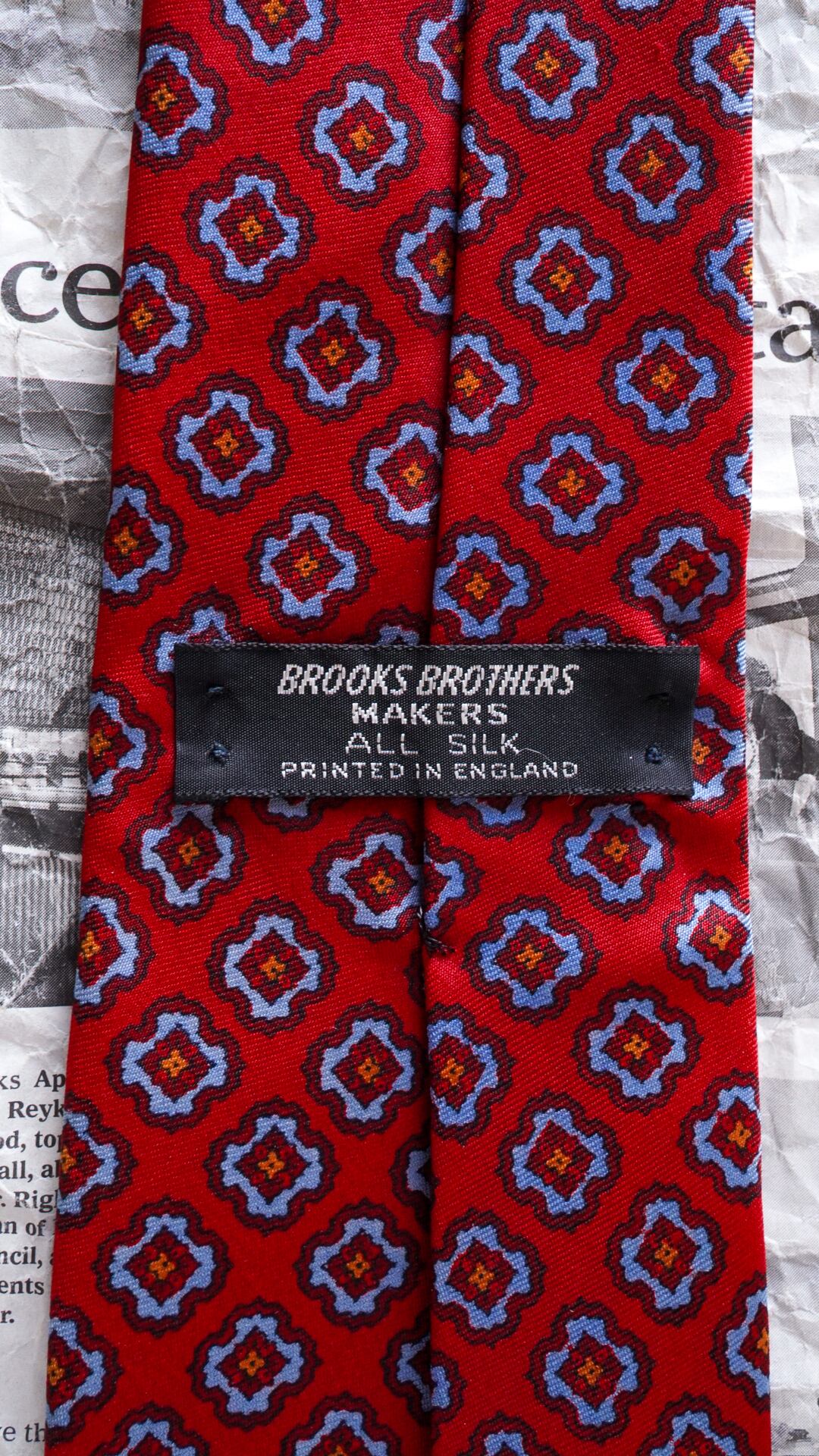 1960s】BROOKS BROTHERS ブルックスブラザーズ 幾何学柄 ネクタイ 《黒