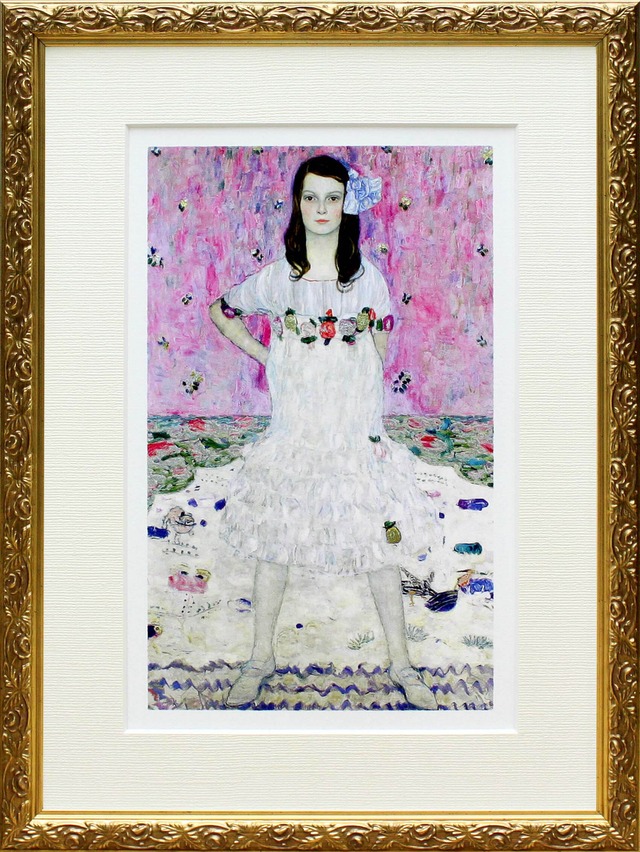 グスタフ・クリムト作品「メーダ・プリマヴェージの肖像」展示用フック付金箔張ミクストメディア クリムト 絵画