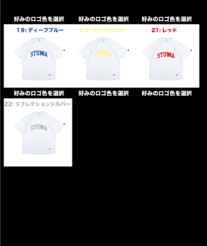 W flow  logo T-shirts ホワイト ※上側ロゴのみ色選択可能