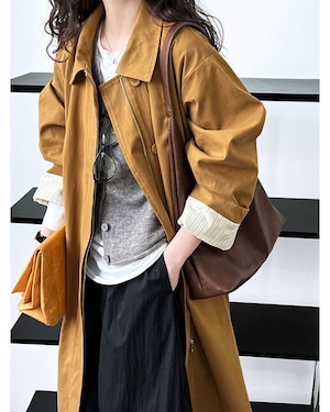 Soutien Collar Long Coat E673