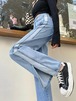 韓国ファッション ワイドパンツ ジーンズ ジーパン カジュアルズボン ワイドパンツ レディース スーツワイドパンツ ドローストリング 着痩せ フレアーパンツ 垂れ感 快適 ハイウエストジーンズ パッチ