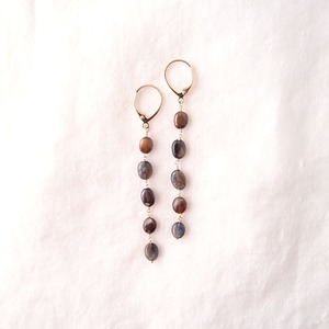 Multicolored Sapphire Long Earrings／マルチカラーサファイア フレンチフックピアス