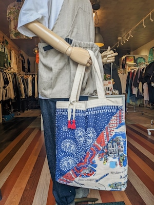 〈BINDU〉  Crazy  Pattern  Tote  Bag  Large / Paris ＆ Heart Dove