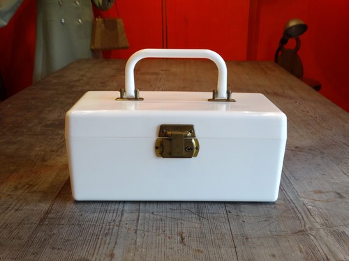 50s USA Vintage white plastic box bag