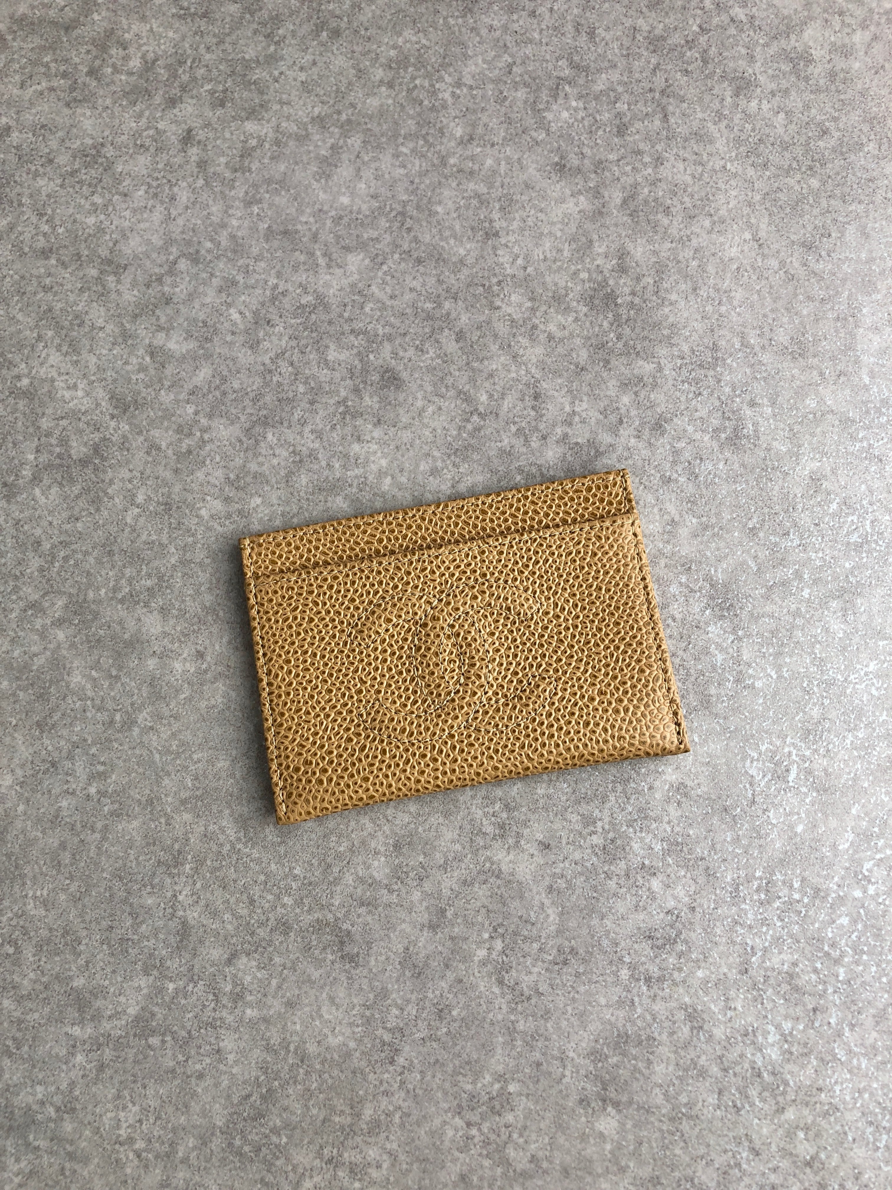 CHANEL シャネル カードケース ベージュ ココマーク レザー vintage