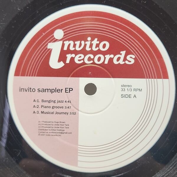 Hugo Brown , Under Kick Tank, Blackconductor, Kiduki / Invito Sampler EP [7087-1-086-1-3] - 画像2