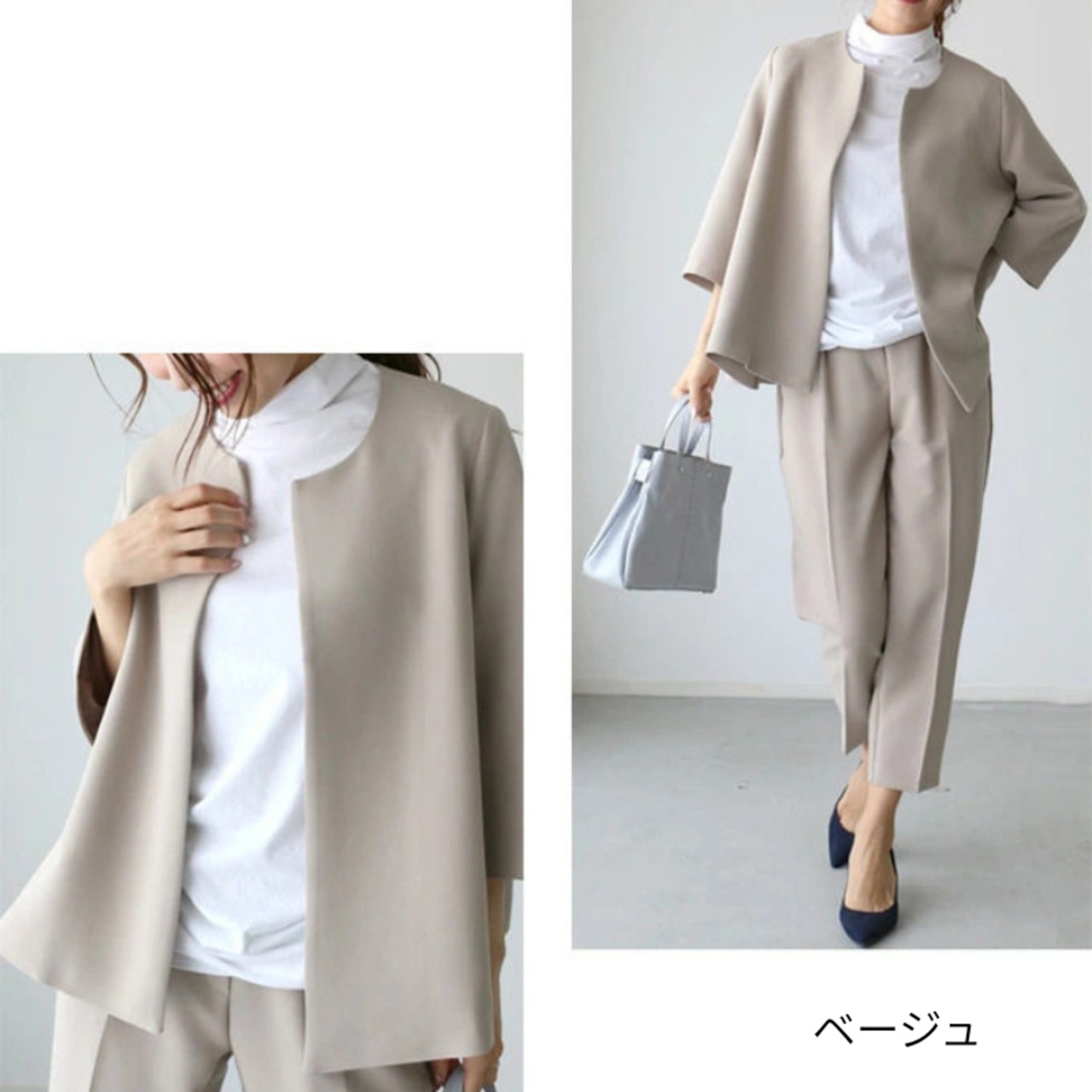 ノーカラージップアップ テーパード クロップド パンツ  3col  00050・画像13