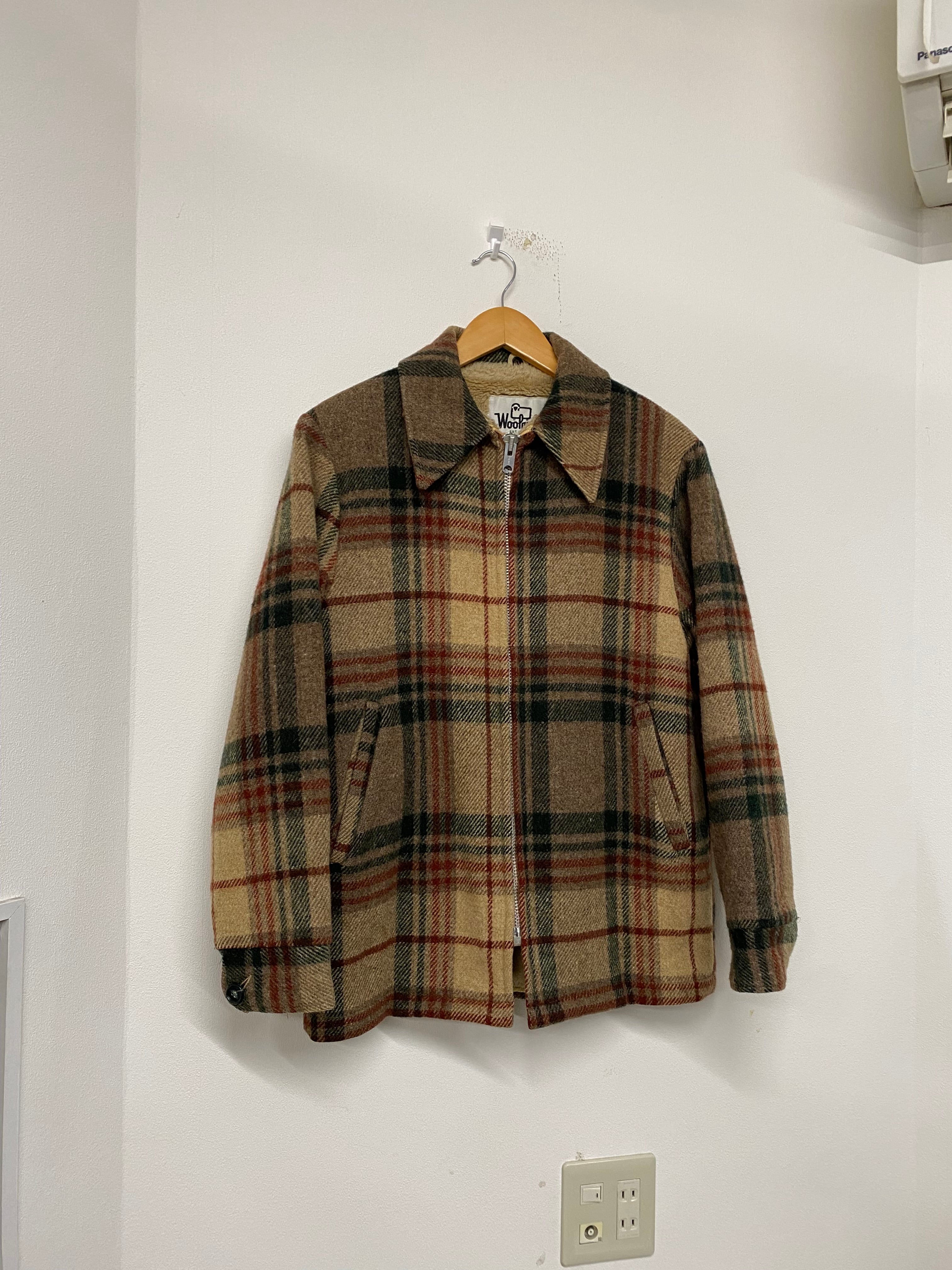 70s USA WoolRich Wool Nylon Boa Check Sports Jacket/L | ACIDHOUSE