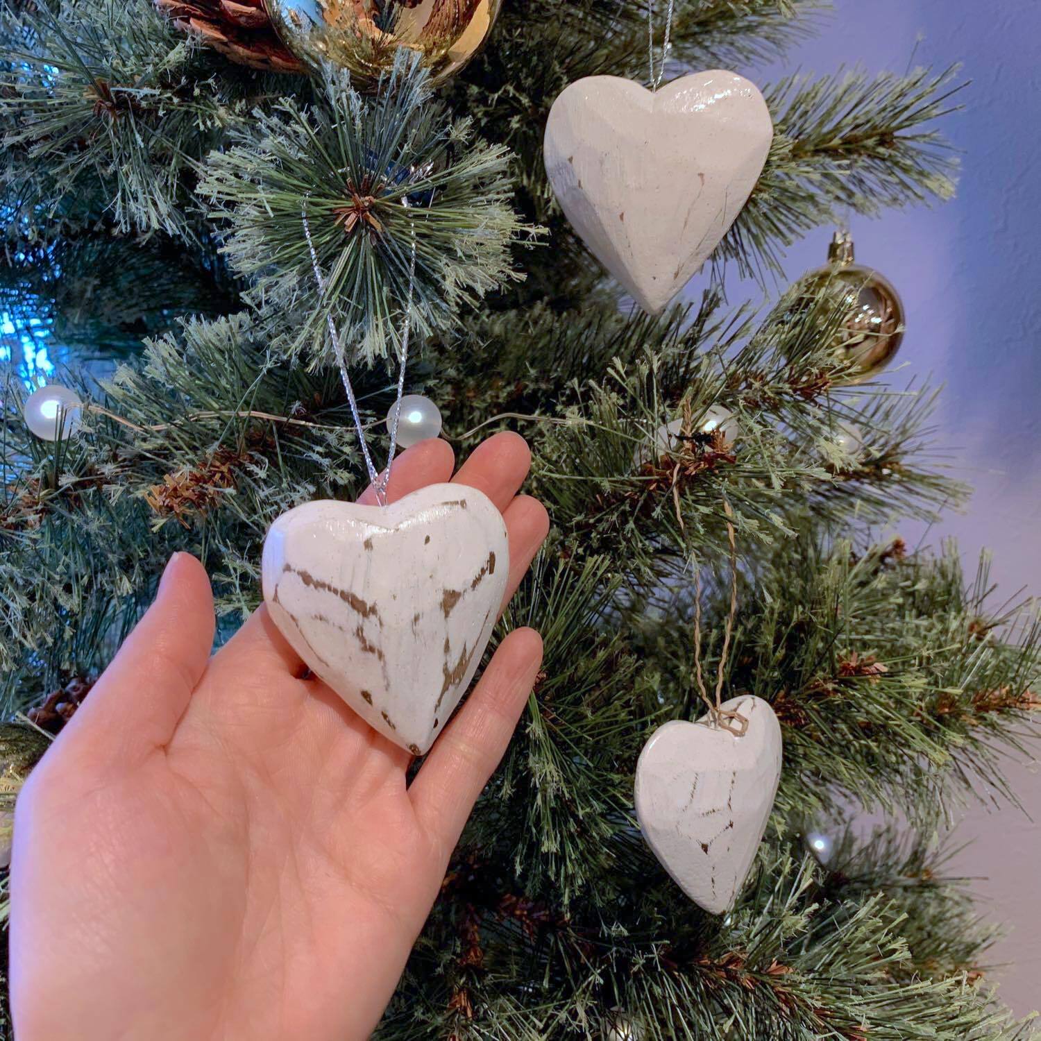 再入荷〉オーナメント白ハートS | Dua-アクセサリーパーツショップ