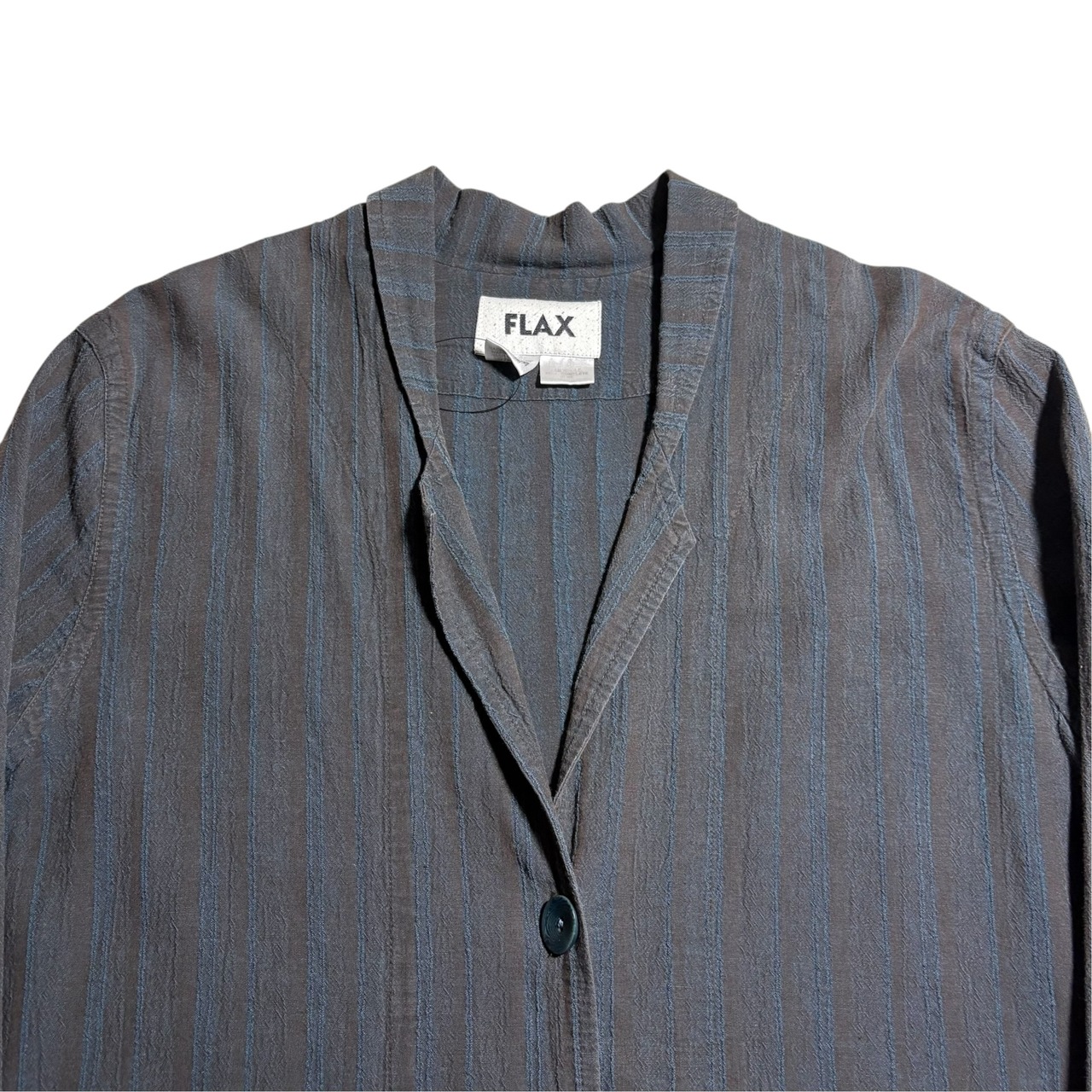 FLAX stripe woven tailored jacket