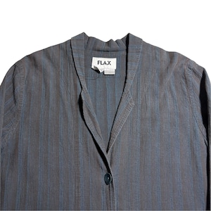 FLAX stripe woven tailored jacket