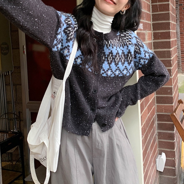 fair Isle knit cardigan J00062