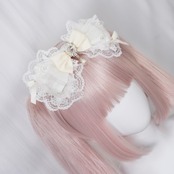 ♡【Sayakadoll Original】お砂糖ジュエル きらめきパールフリルデカリボンヘアクリップ black ♡