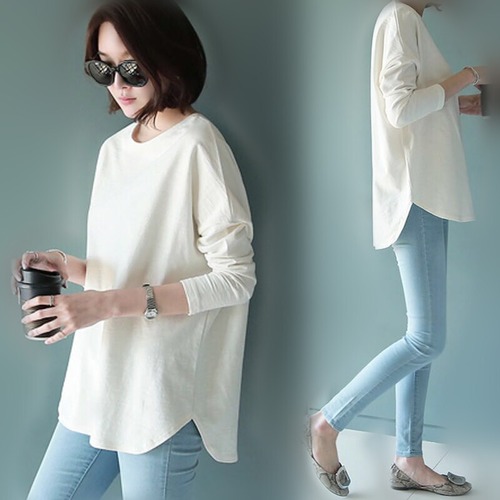 送料無料 tシャツ レディース 長袖tシャツ ロンT カットソー プルオーバー ロングtシャツ ロンティー スエット ルームウエア ゆったり 春秋