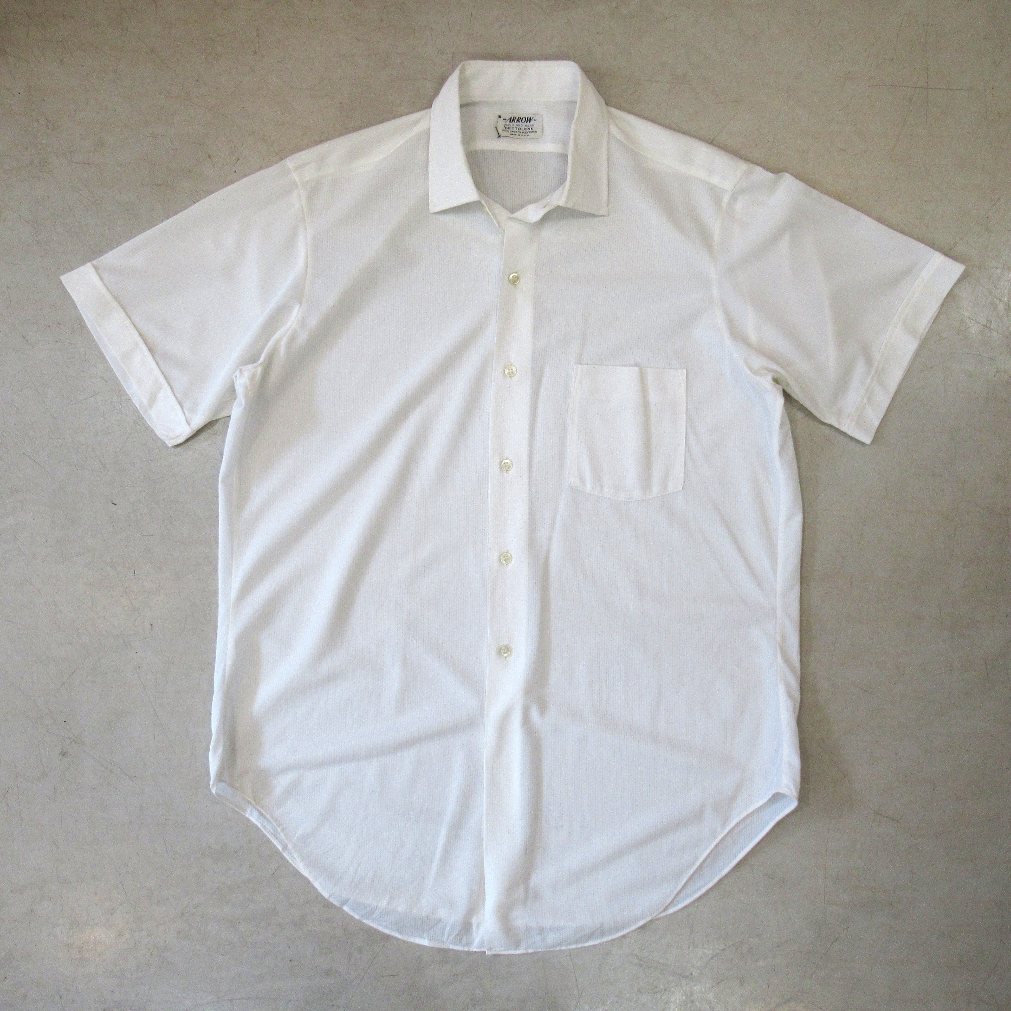 60s ARROW vintage シャツ 60S ARROW S/S Poly White Shirt【About 15 1/2】 | drop by