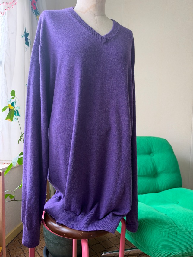 L.L.Bean Cotton Cashmere V-Neck Oversized Knit