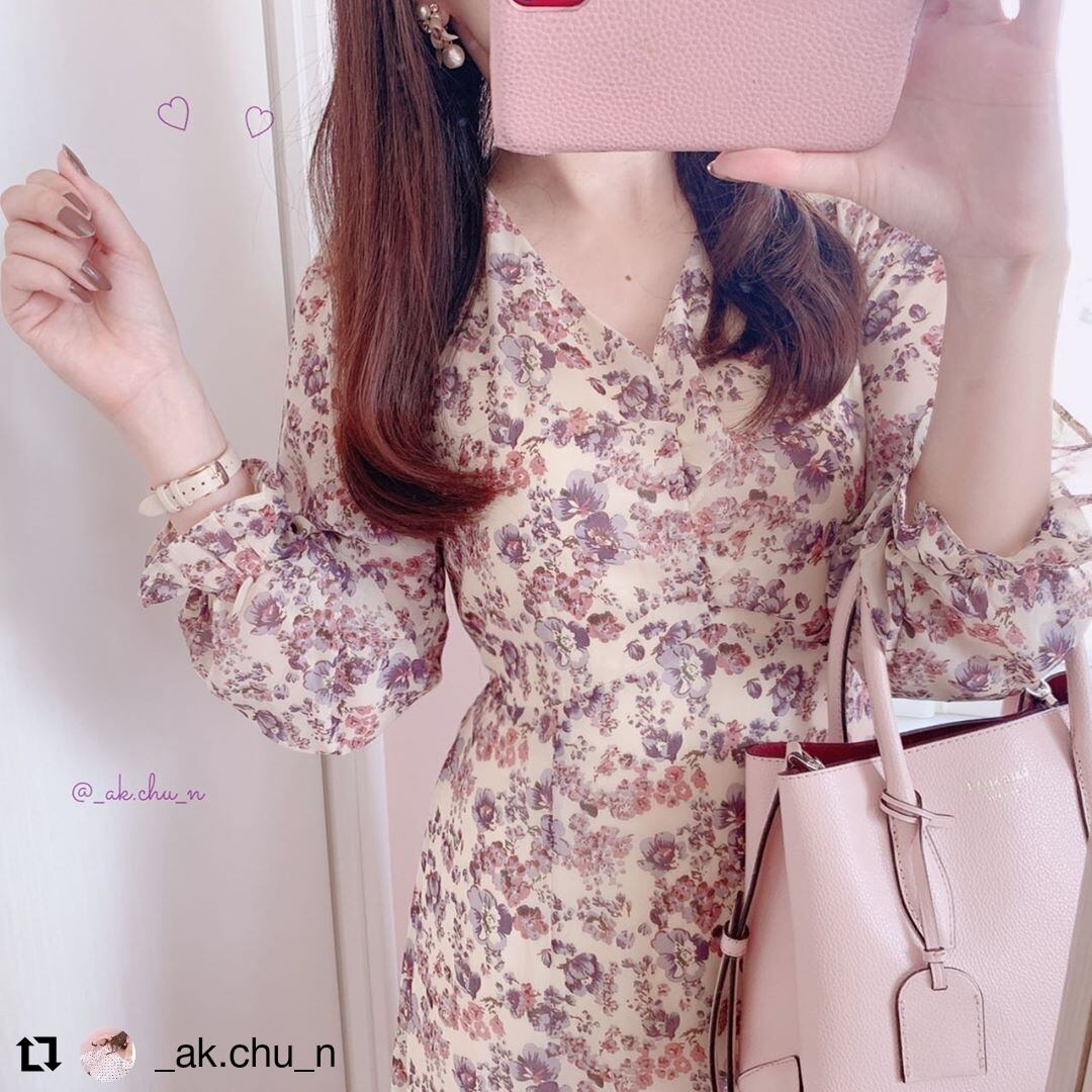 Ak Chu N様着用 フローラルシャーリングワンピース 868 Mimirie