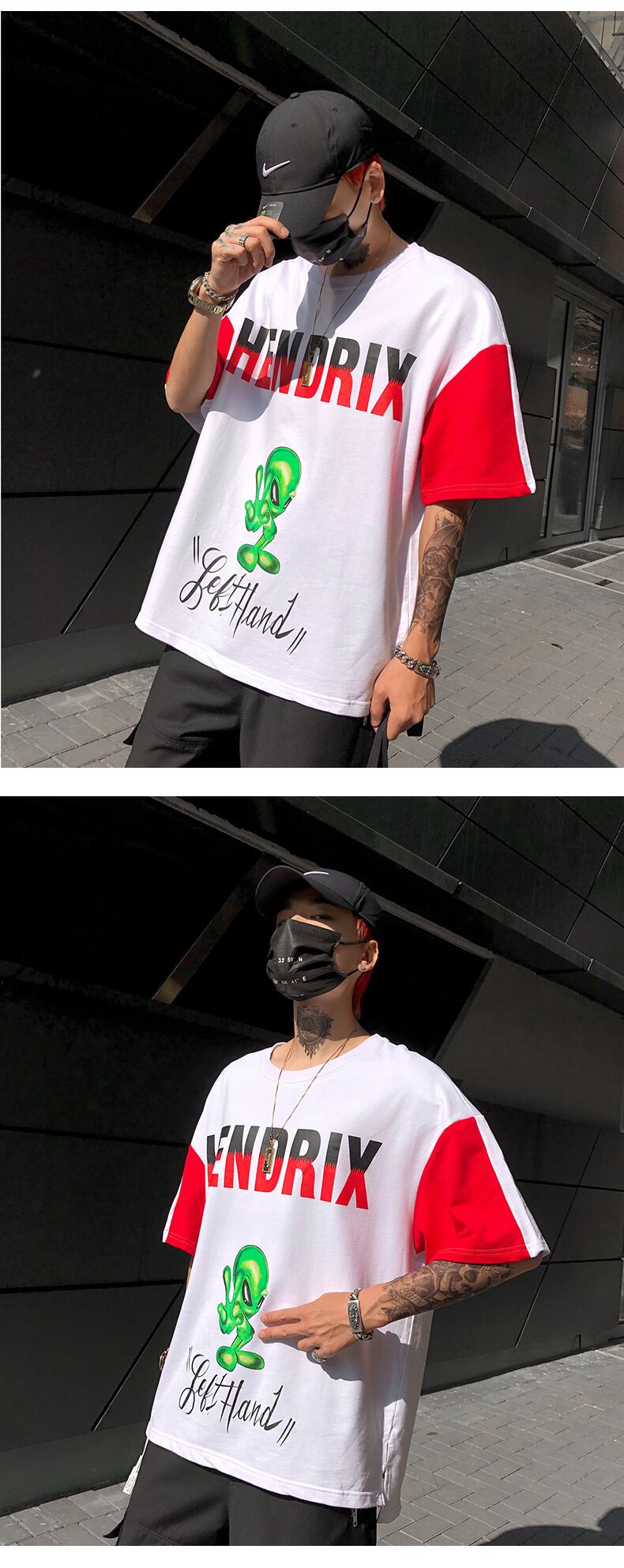 全2色 Tシャツ カットソー プリント カジュアル ストリート 