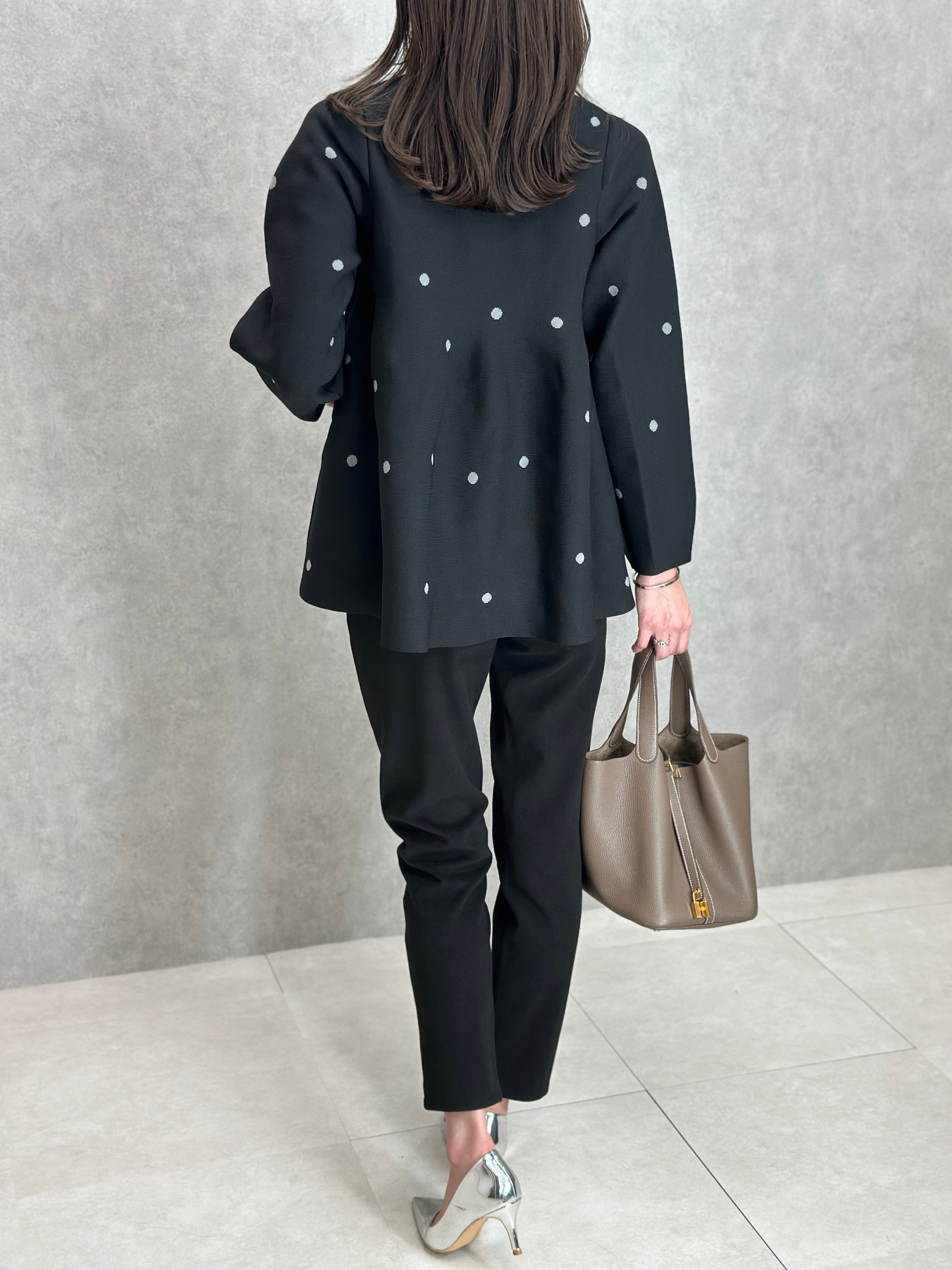 ◇即納◇2colorsドットペプラムニットトップス(ご注文から1-4 ◇即納◇2colorsドットペプラムニットトップス(ご注文から1-4