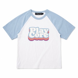 mini Raglan T-shirt / white×baby blue