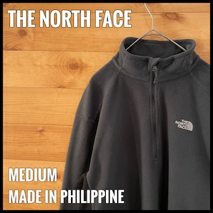 【THE NORTH FACE】ハーフジップ フリースジャケット ポーラテック ワンポイントロゴ 刺繍ロゴ プルオーバー トップス インナーフリース M ノースフェイス POLARTEC US古着