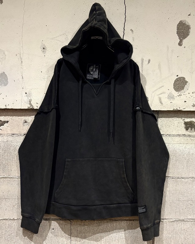 【Caka otto】 Inside Out Design Sunfade Loose Pullover Hoodie