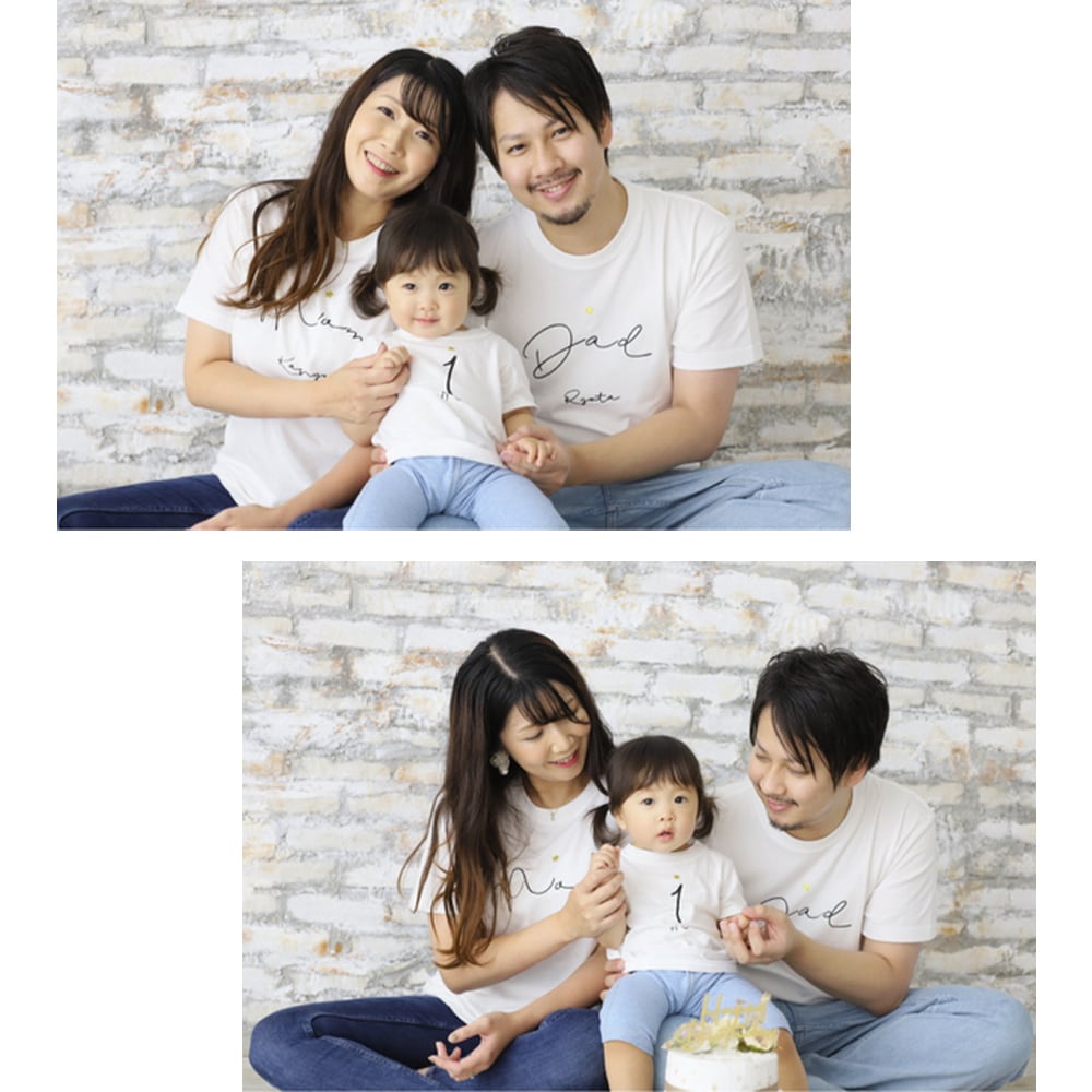 バースデー仕様＊家族Tシャツ3枚セット mom/dad/数字 名入れ 半袖