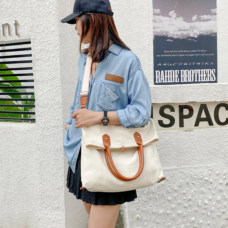 ワンマンニの同じシンプルな大容量のキャンバスバッグ女性2020新しいトレンドのファッションシングルショルダーメッセンジャーバッグ Tiancai_Wing_Bag9310770