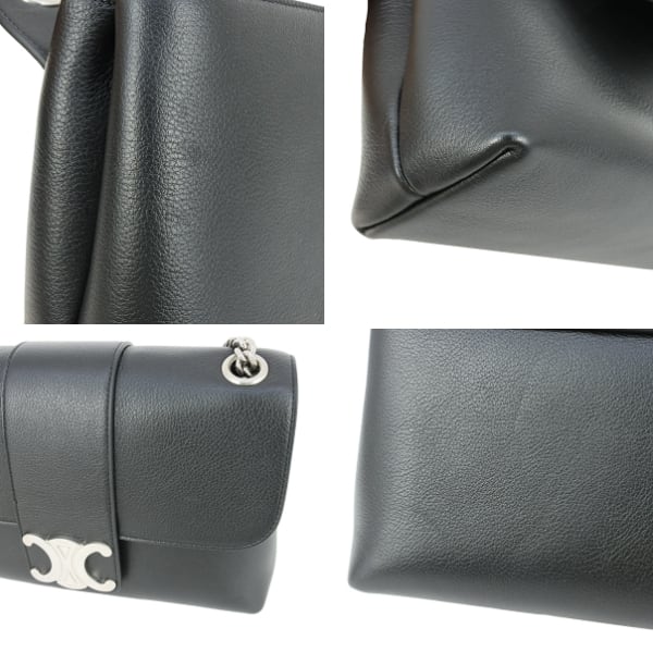 Used CELINE セリーヌ ヴィクトワール ミディアム トリオンフ ブラック