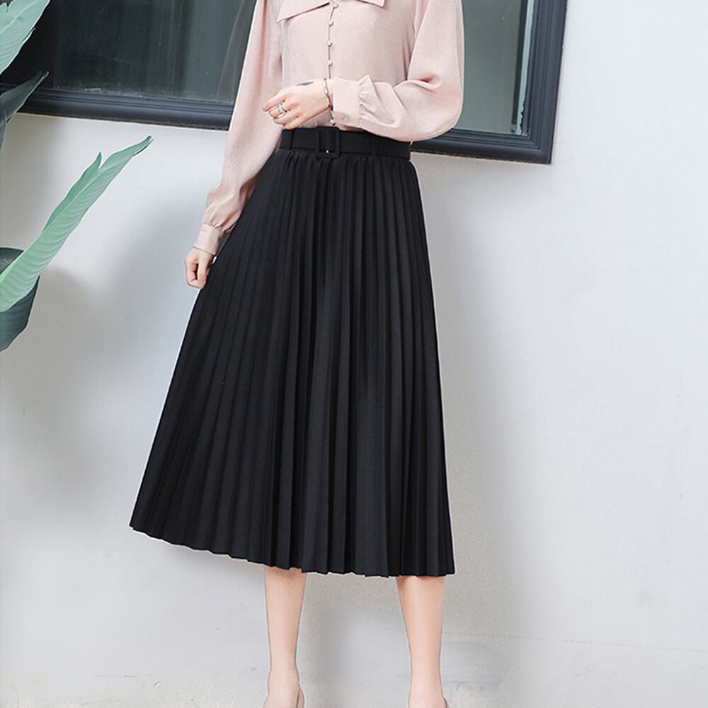プリーツ スカート ミモレ丈 レディース 春秋冬 大人 かわいい きれい  