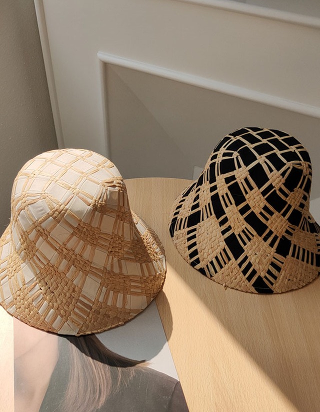 straw hat (black/white)