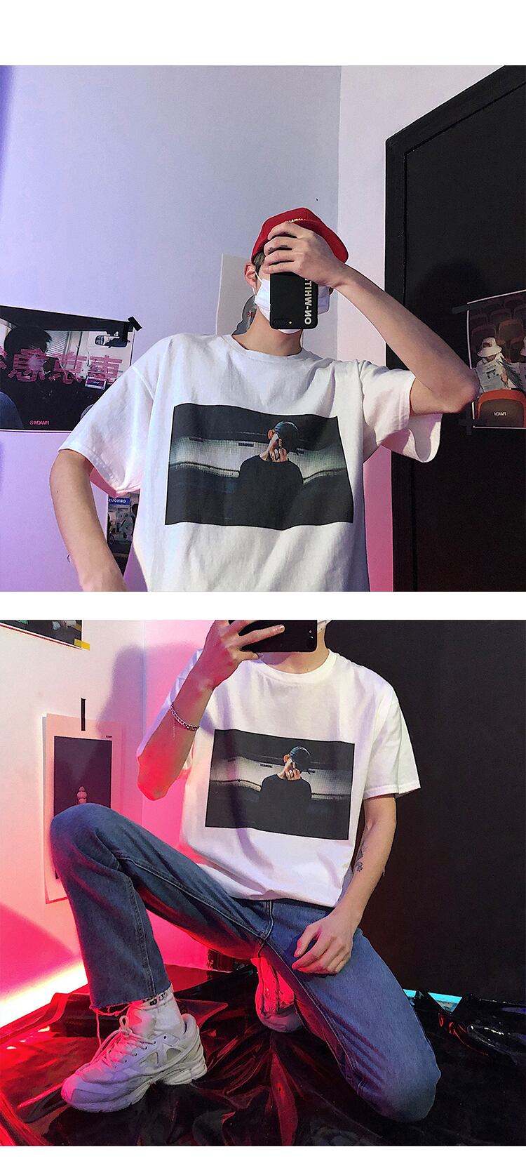 全2色 Tシャツ カットソー プリント カジュアル シンプル