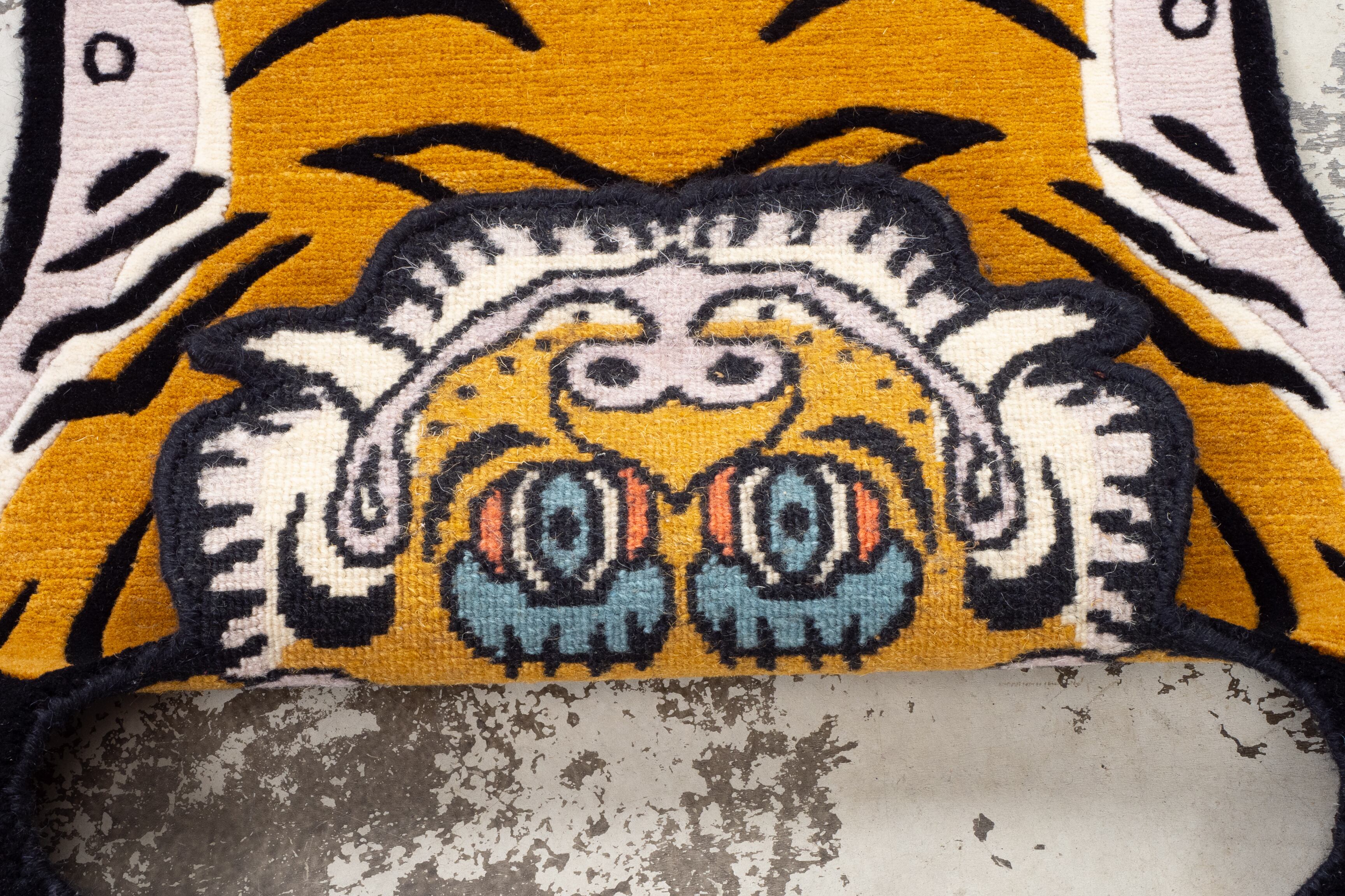 Tibetan Tiger Rug 《Sサイズ•ウール・オリジナル2・マスタード