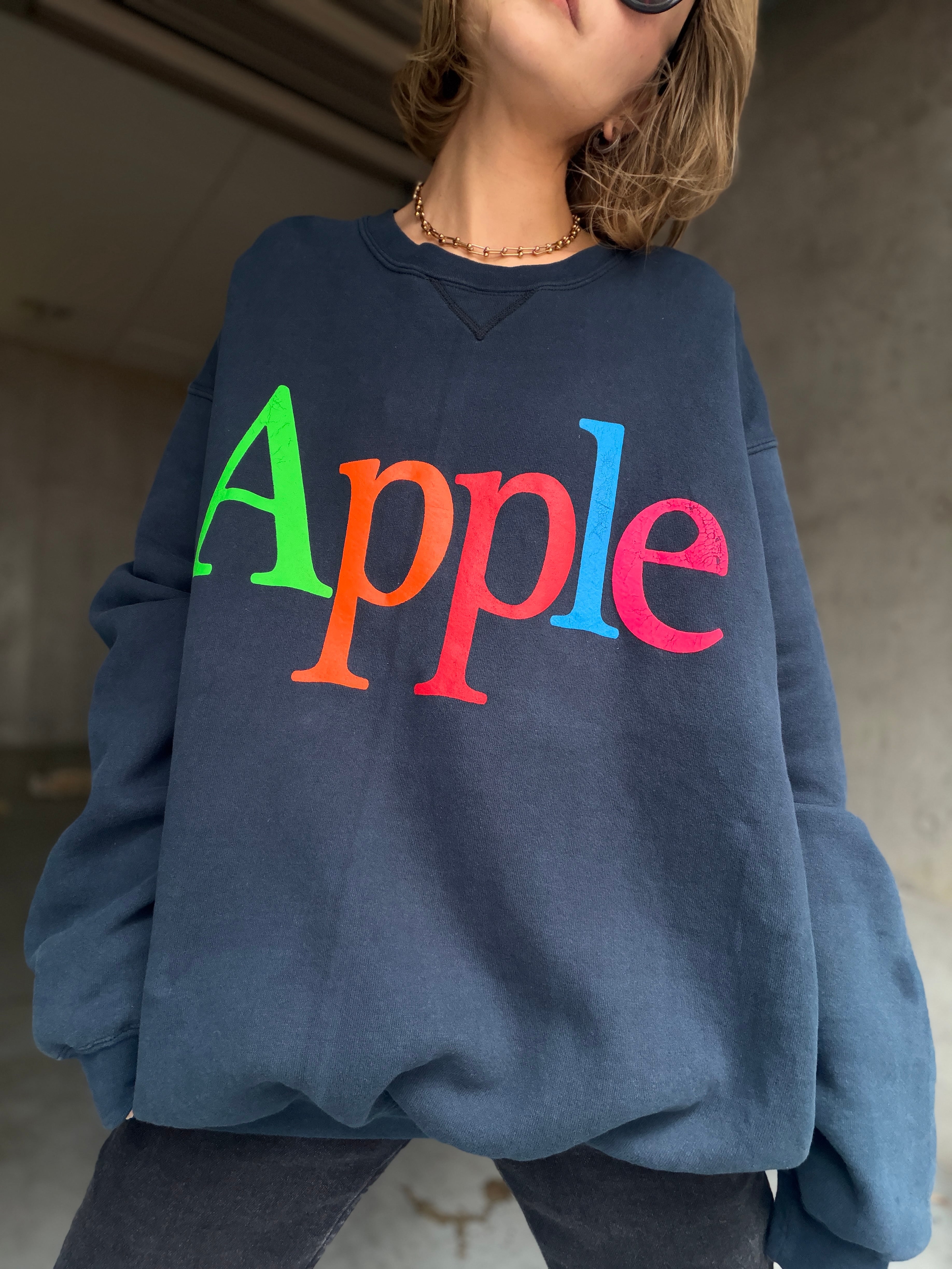 (CS2562)90's Member’s Mark by RUSSELL ATHLETIC printed sweat “Apple” made in Mexico